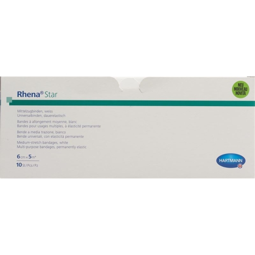 Rhena Star Elastisch Binden 6cmx5m Weiss Offen 10 Stück buy online