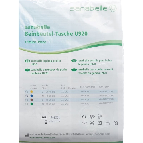 Sanabelle Beinbeuteltasche U920 Grösse M Blau buy online