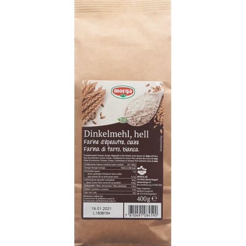 Morga Dinkelmehl Hell Bio Beutel 400g buy online