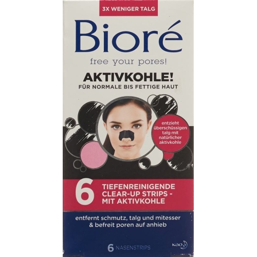 Biore Tiefenreinig Clear-up Strip Aktivkohle 6 Stück buy online