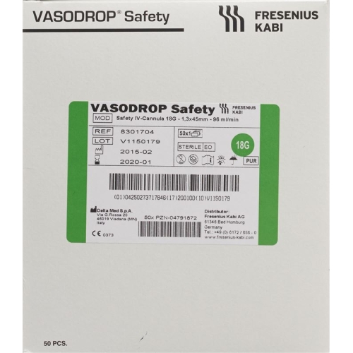 Vasodrop Safety 18g 45mm/s 50 Stück buy online