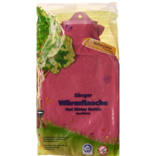 Sänger Hot-water bottle natural rubber fleece cover 2L Candypink buy online