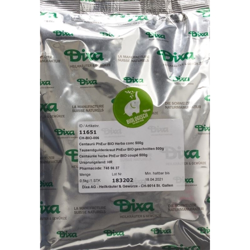 Dixa Tausendguldenkraut Pheur Bio Geschn 500g buy online