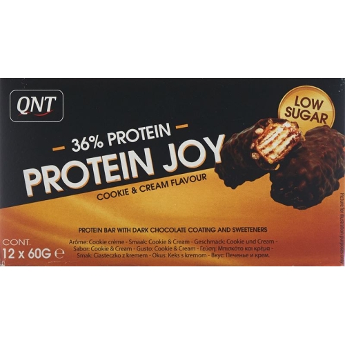 Qnt 36% Protein Joy Bar Low Sug Cook&cre 12x 60g buy online