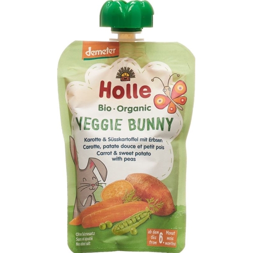 Holle Veggie Bunny Pouchy Carrot Sweet Potato Peas 100g buy online