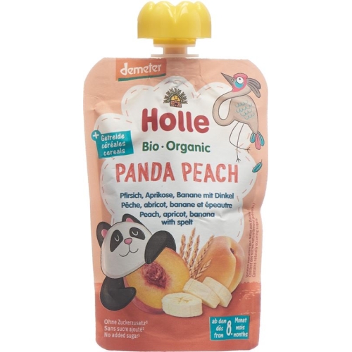 Holle Panda Peach - Pouchy peach apricot and banana with Spelled 100 g buy online