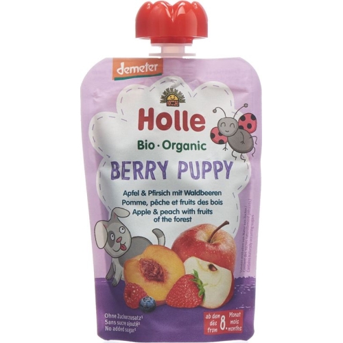 Holle Berry Puppy - Pouchy apple & peach with forest berries 100g buy online