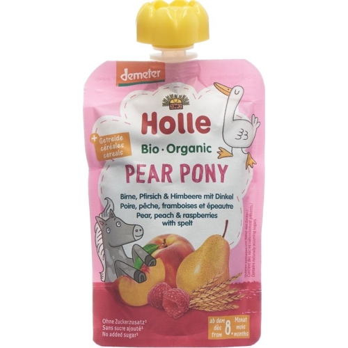 Holle Pear Pony - Pouchy pear peach & raspberry with Spelled 100 g buy online