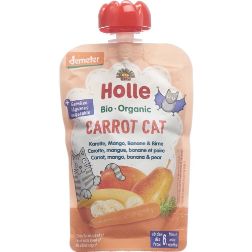 Holle Carrot Cat - Pouchy carrot mango banana & pear 100g buy online