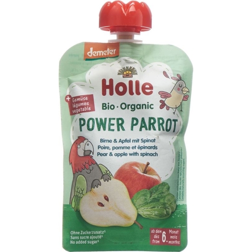 Holle Power Parrot - Pouchy apple pear & spinach 100g buy online