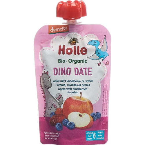 Holle Dino Date Pouchy Apple Blueberry & Date 100g buy online