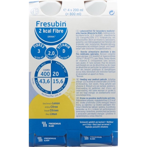 Fresubin 2 Kcal Fibre Drink Lemon Neu 4 Flasche 200ml buy online