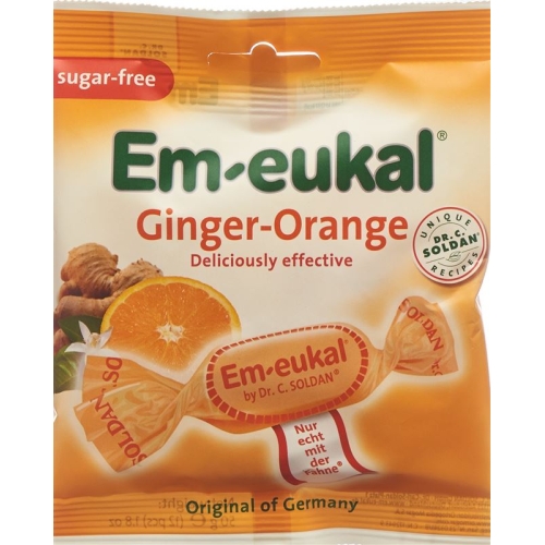 Soldan Em-Eukal Ginger-Orange Zuckerfrei Beutel 50g buy online