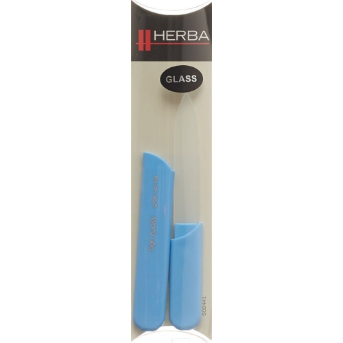 Herba glass nail file with protective cap 13cm light blue buy online