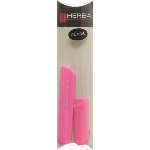 Herba glass nail file with protective cap 13cm pink buy online