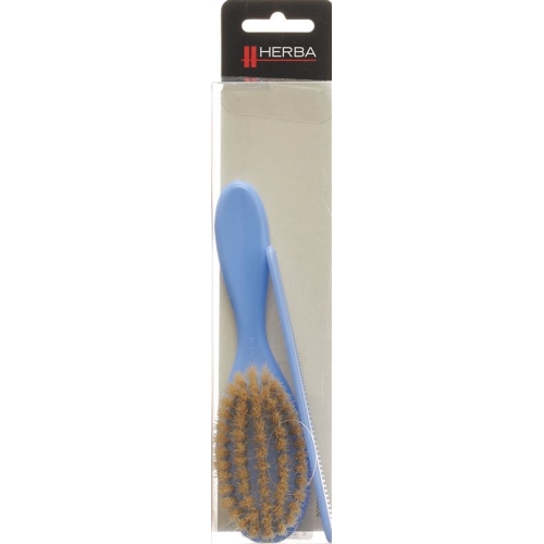 Herba baby brush with comb wild boar bristles blue buy online