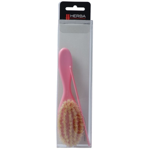 Herba baby brush with comb boar bristles pink buy online