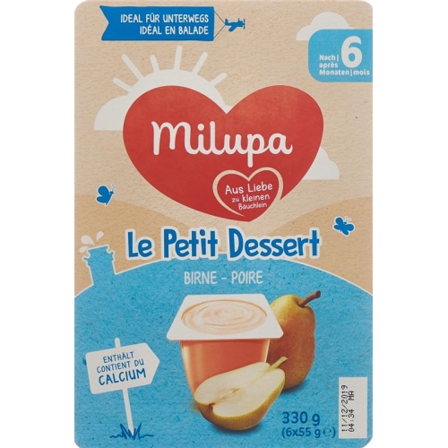 Milupa Le Petit Dessert Birne ab dem 6. Monat 6x 55g buy online