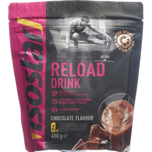 Isostar Reload Drink Pulver Schokolade Beutel 450g buy online