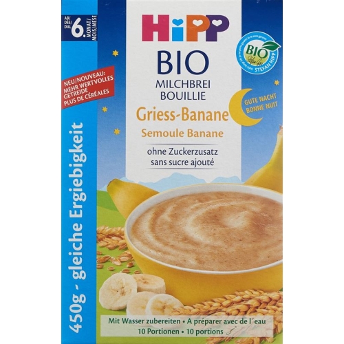 Hipp Gute Nacht Bio Milchbrei Griess Banane 450g buy online