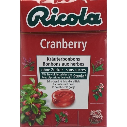 Ricola Cranberry herbal sweets without sugar with stevia Box 50 g buy online