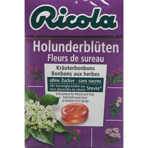 Ricola elderflower candies without sugar with stevia Box 50 g buy online