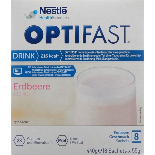 Optifast Drink Strawberry 8 Bag 55g buy online