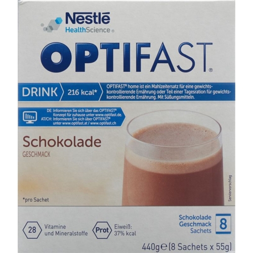 Optifast Drink Chocolate 8 bags 55g buy online