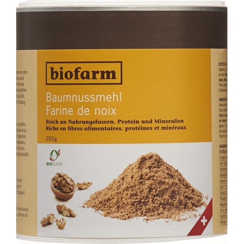 Biofarm Baumnussmehl Knospe Ch Dose 250g buy online