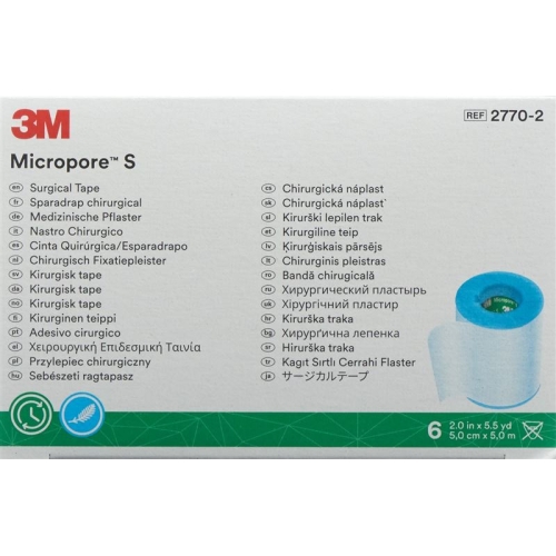 3M Micropore S Silikonrollenpf 5cmx5m 6 Stück buy online