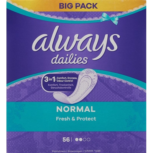 Always Panty Liners Fresh & Protect Normal Bigpack 56 pieces buy online