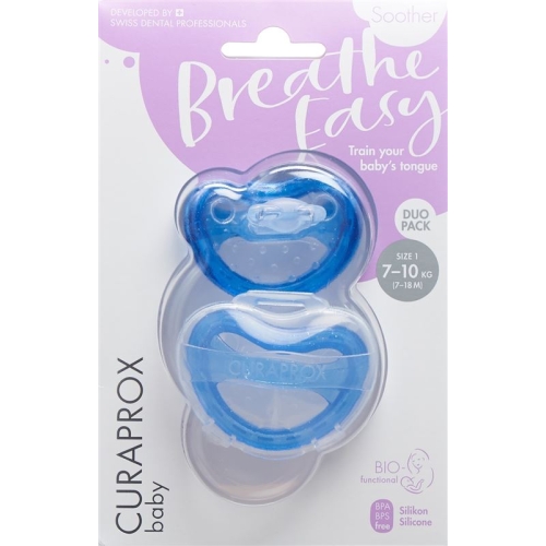 Curaprox Baby pacifier size 1 blue double new 2 pieces buy online