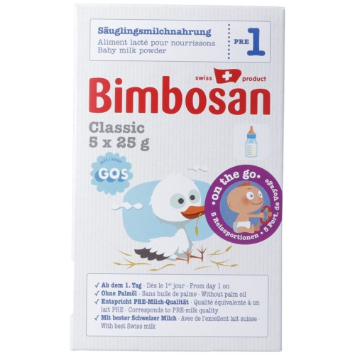 Bimbosan Classic 1 Infant Milk Travel Portion 5x 25 buy online