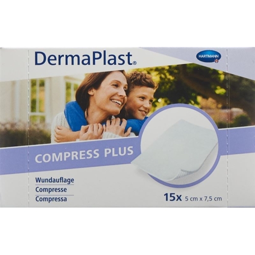 Dermaplast Compress Plus 5x7.5cm 15 Pieces buy online