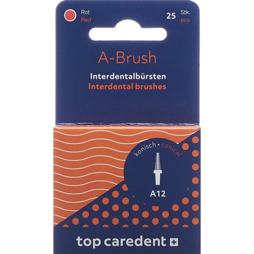 Top Caredent A-brush 12 Idbh-rk Rot Konisch 25 Stück buy online