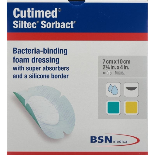 Cutimed Siltec Sorbact 7x10cm Oval 10 Stück buy online