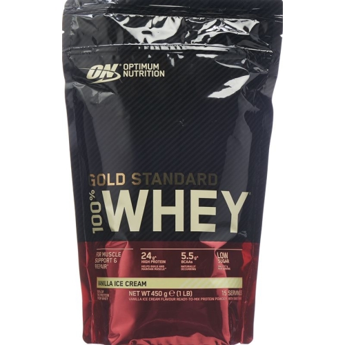 Optimum 100% Whey Gold Std Vanilla Ice Beutel 450g buy online