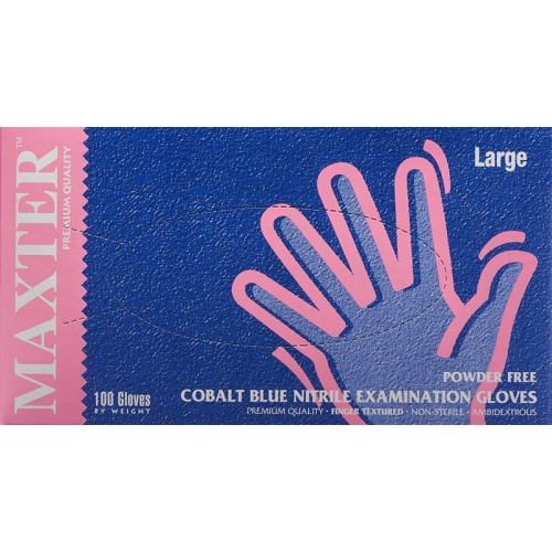 Maxter Nitril Handschuhe ohne Puder L 100 Stück buy online