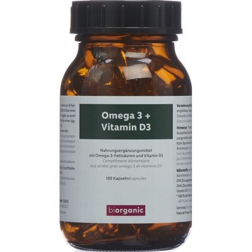 Biorganic Omega-3 Vitamin D3 Kapseln D/f 100 Stück buy online