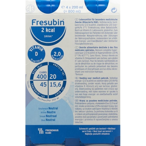 Fresubin Pi-Aps 2 Kcal Drink Neutral 4x 200ml buy online