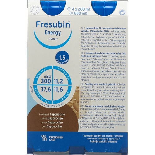 Fresubin Pi-Aps Energy Drink Cappuccino 4x 200ml buy online