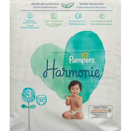 Pampers Harmonie Grösse 3 6-10kg Midi Tragep 22 Stück buy online