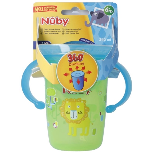 Nuby Trinktasse 360? Wonder Cup 240ml M Griff Grue buy online