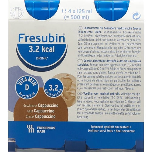 Fresubin 3.2 Kcal Drink Cappuccino 4x 125ml buy online