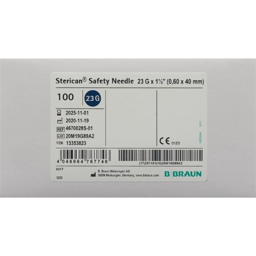 Sterican Safety G23 0.6x40mm Blau 100 Stück buy online