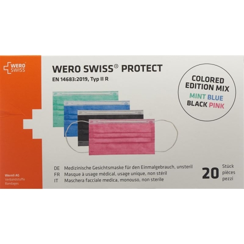 Wero Swiss Protect Maske Typ Iir Farbig Mix 20 Stück buy online