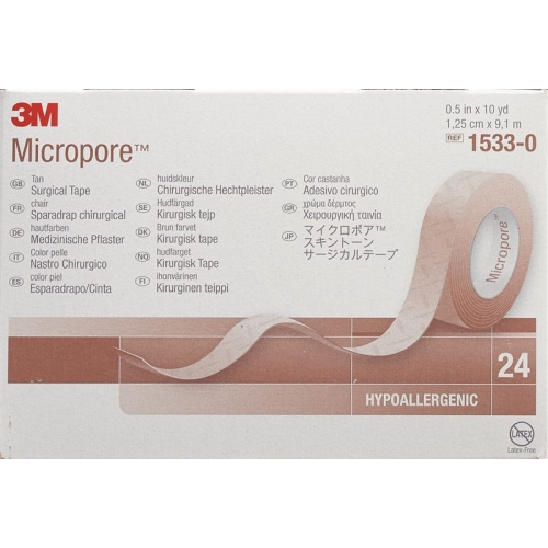 3M Micropore Heftpflaster ohne Dispenser 12.5mm x 9.14m hautfarbig 24 Stück buy online