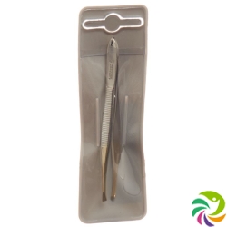 Maltese tweezers slanted Ni/gold 8cm No 9