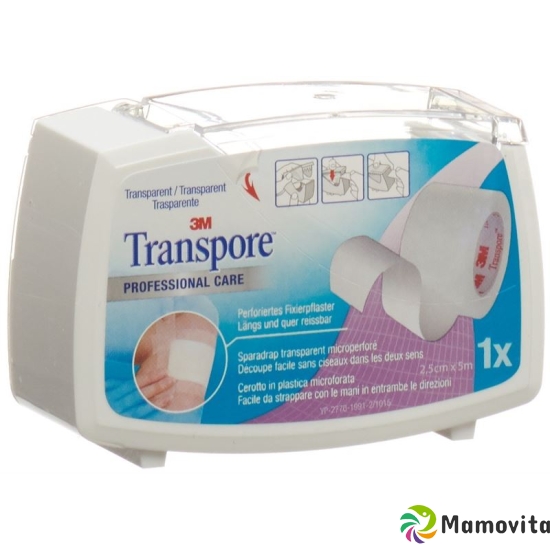 3M Transpore Fixierpflaster 25mm x 5m transparent buy online