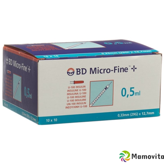 BD Microfine+ U100 Insulin Spritze 0.33mm x 12.7mm 0.5ml buy online